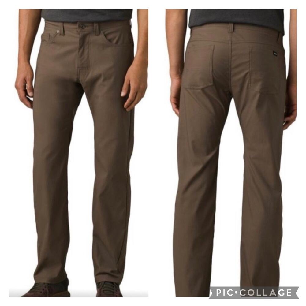 Prana Brown Brion Pants Hiking Outdoor Mens 36x30